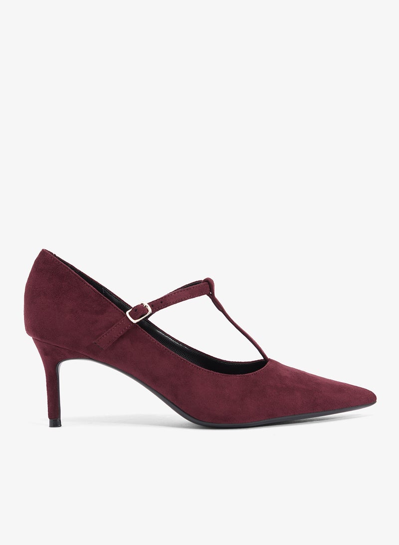 ELLA Classic Mid Heel Pumps With Buckle Strap - Image 1